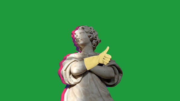 Statue With Rubber Glove